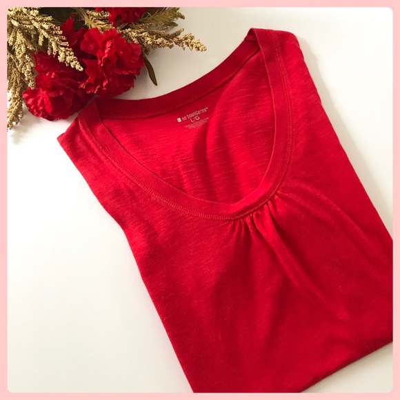No Boundaries Candy Red Scoop Neck Tee Size L - Picture 3 of 6
